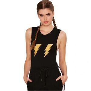 Nightwalker Lightening Bolt Tank Top Bodysuit Size Small